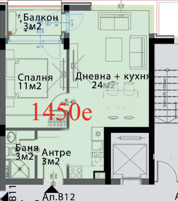 Na prodej  1 ložnice Sofia , Moderno predgradie , 62 m2 | 29419475 - obraz [3]