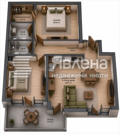 Продава 3-СТАЕН, гр. София, Център
