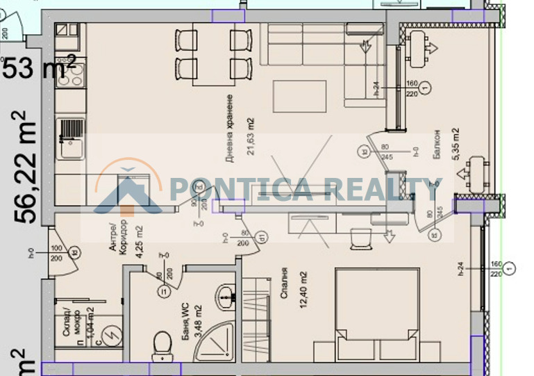 Продава 2-СТАЕН, гр. Бургас, Изгрев, снимка 2 - Aпартаменти - 49444997