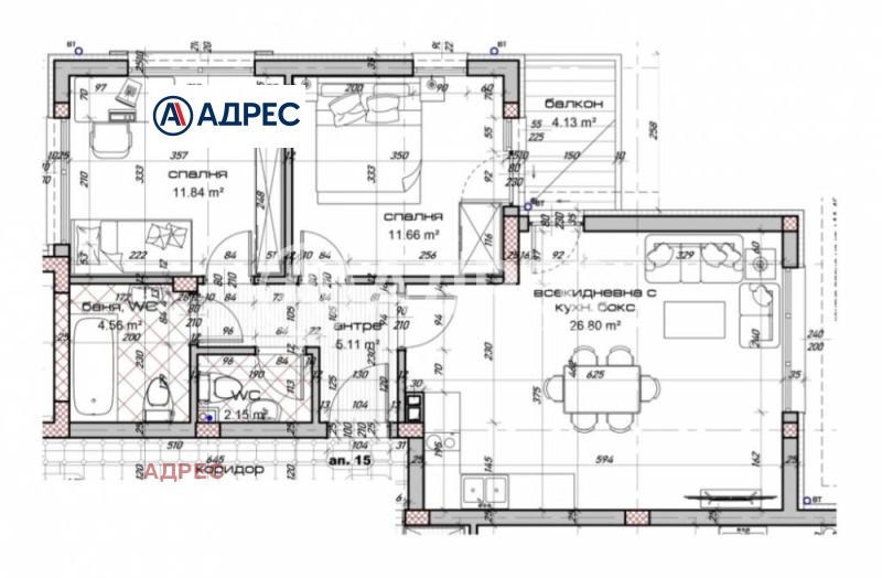 Продава 3-СТАЕН в град Варна, Виница - 97 кв.м / 149 000 € » 291 418.67 лв., АДРЕС