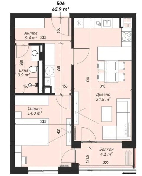 Na prodej  1 ložnice Sofia , Chladilnika , 77 m2 | 41698569