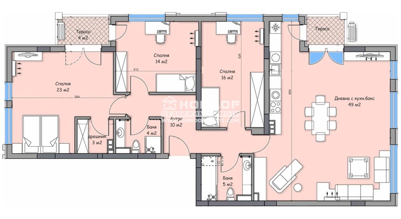 Till salu  3+ sovrum Plovdiv , Karsjijaka , 183 kvm | 67219935 - bild [4]