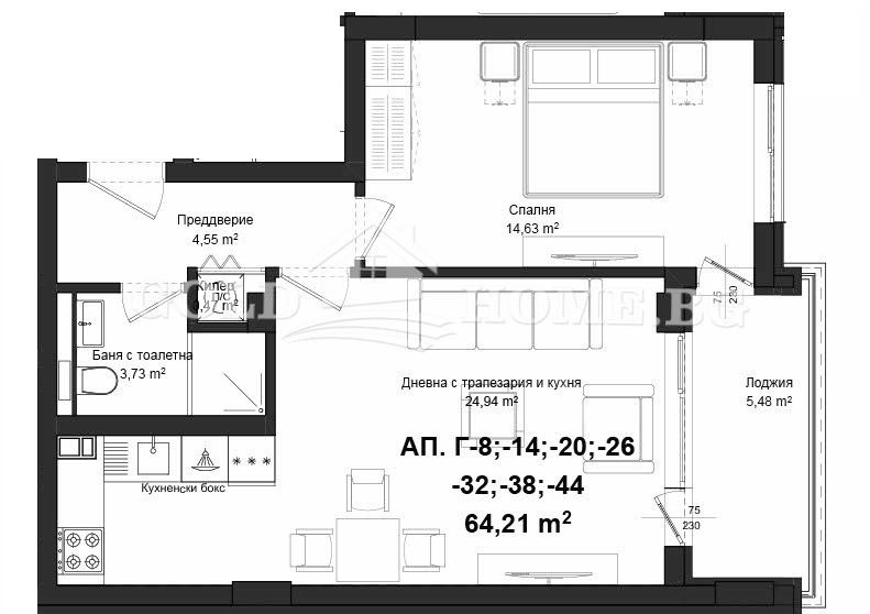 Te koop  1 slaapkamer Plovdiv , Gagarin , 56 m² | 48179391 - afbeelding [14]