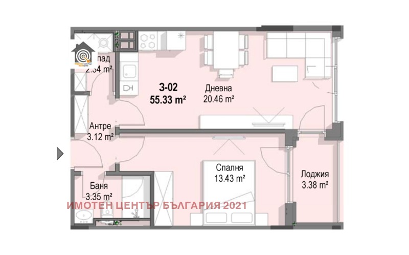 Myytävänä  1 makuuhuone Sofia , Krastova vada , 65 neliömetriä | 14613053 - kuva [3]