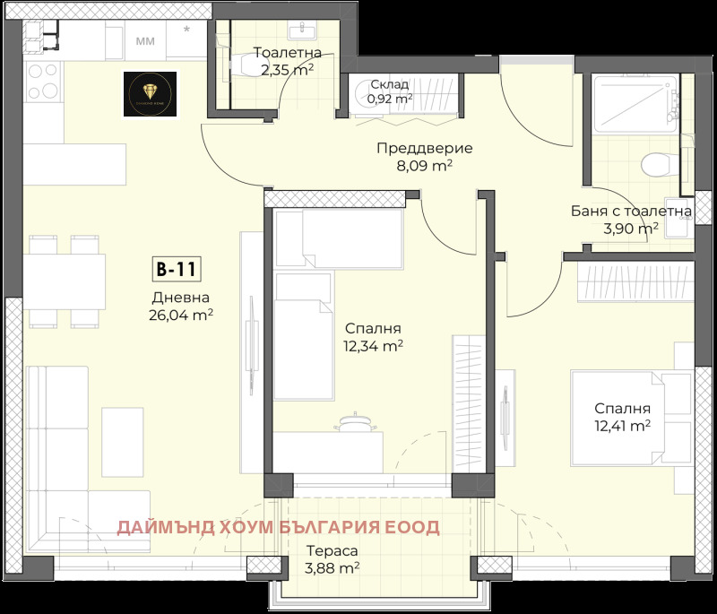 Продава 3-СТАЕН, гр. Пловдив, Беломорски, снимка 2 - Апартаменти - 53519776
