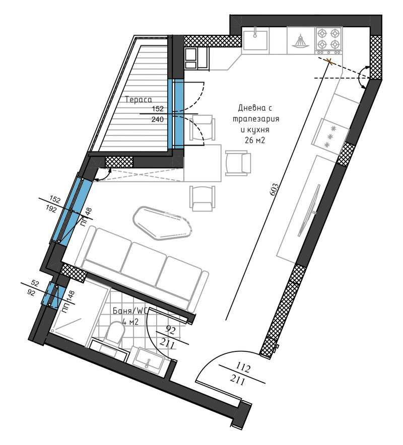 Продава  1-стаен град Пловдив , Център , 46 кв.м | 70926383 - изображение [2]