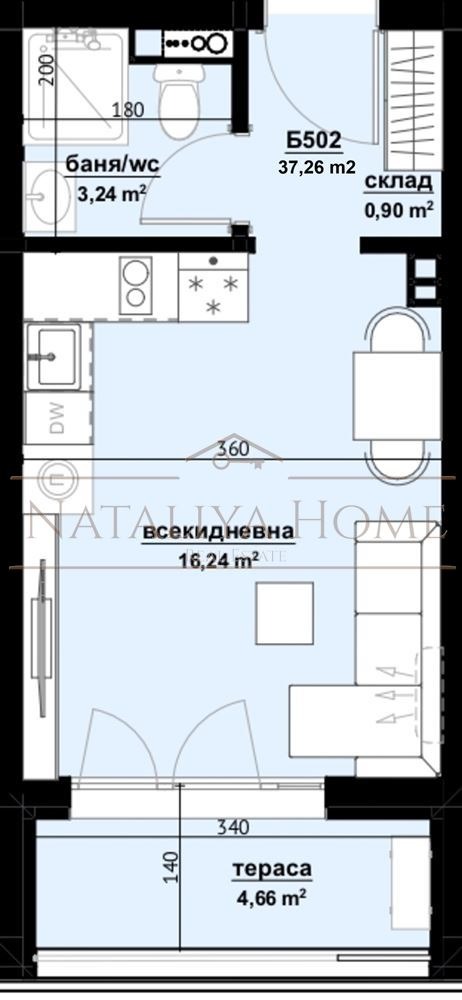 Продава 1-СТАЕН, гр. Бургас, Изгрев, снимка 2 - Aпартаменти - 49354344