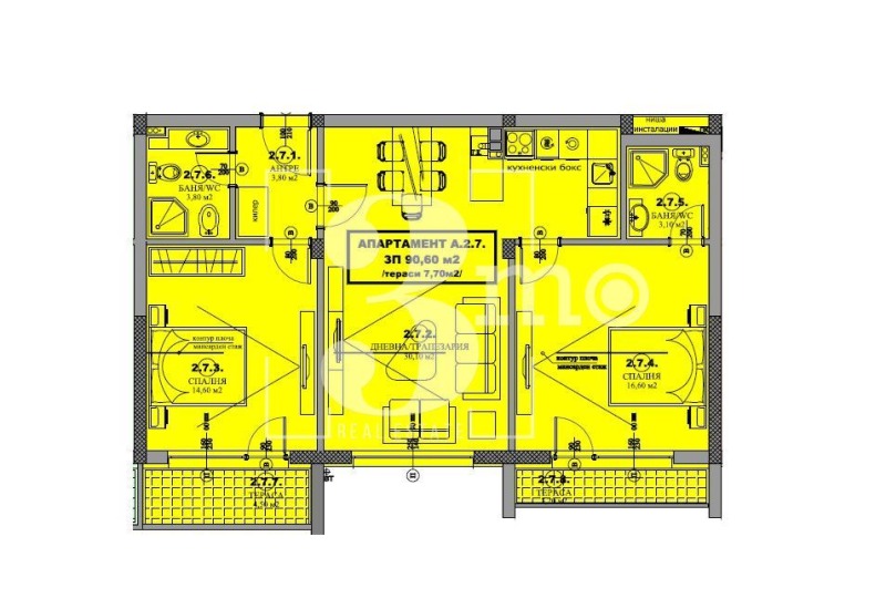 Продаја  2 спаваће собе регион Софиа , Гара Елин Пелин , 103 м2 | 47803137 - слика [8]