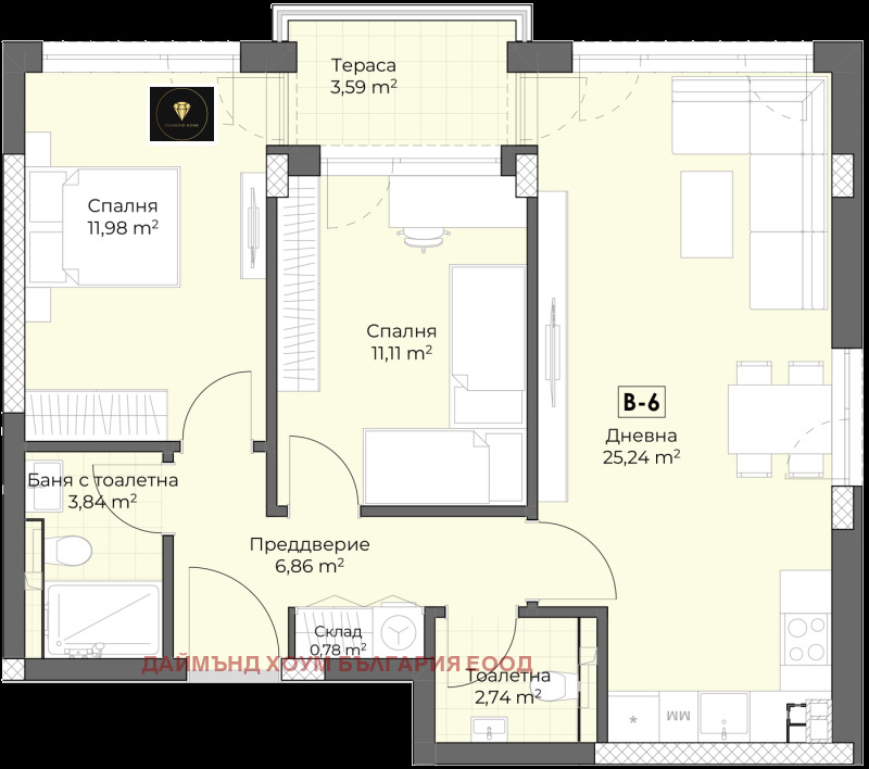 Продава 3-СТАЕН, гр. Пловдив, Беломорски, снимка 3 - Апартаменти - 53519835