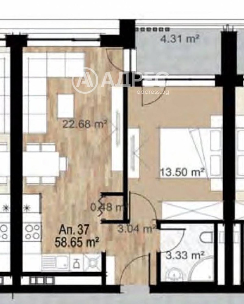 À venda  1 quarto Sofia , Serdika , 71 m² | 88569537 - imagem [2]