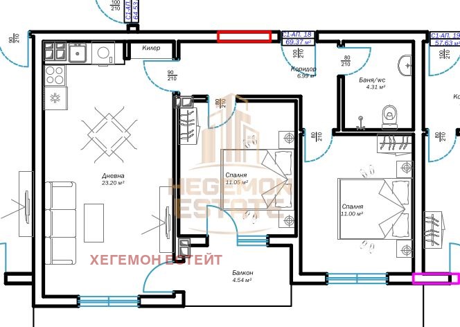 Zu verkaufen  2 Schlafzimmer Warna , m-t Ptschelina , 80 qm | 86786133