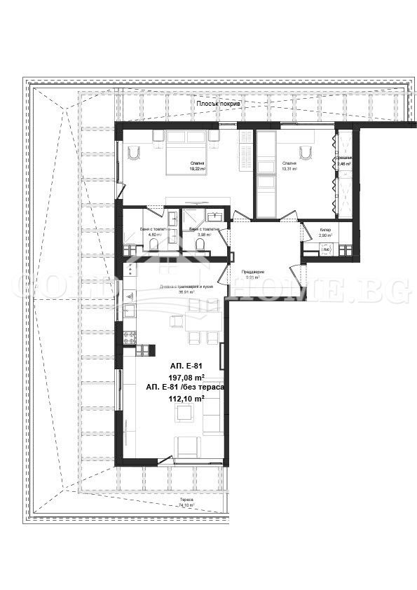 For Sale  2 bedroom Plovdiv , Gagarin , 87 sq.m | 56686064 - image [12]