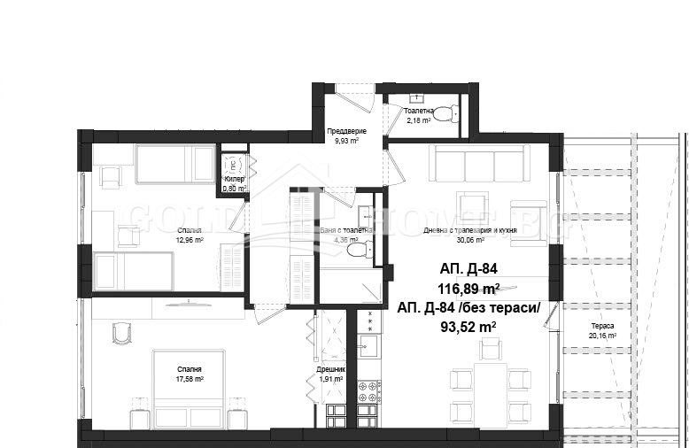 For Sale  2 bedroom Plovdiv , Gagarin , 87 sq.m | 56686064 - image [8]