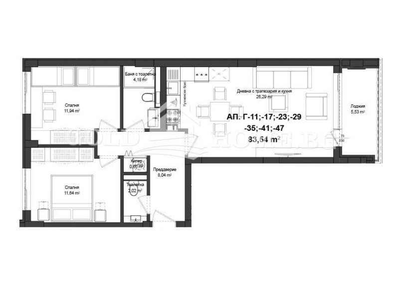 For Sale  2 bedroom Plovdiv , Gagarin , 87 sq.m | 56686064 - image [3]