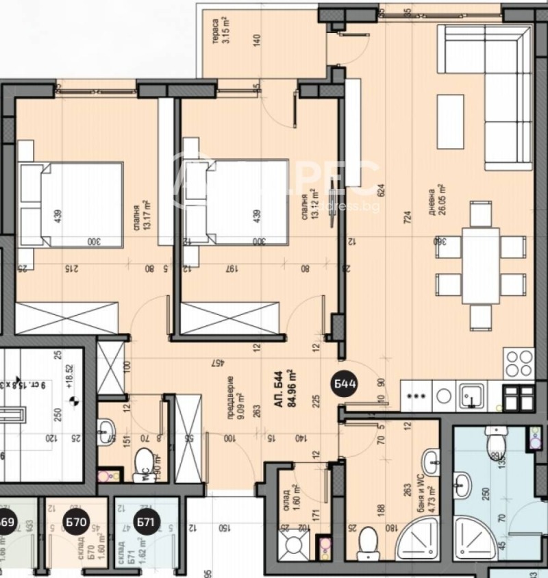 Te koop  2 slaapkamers Sofia , Ljulin 5 , 99 m² | 34722856