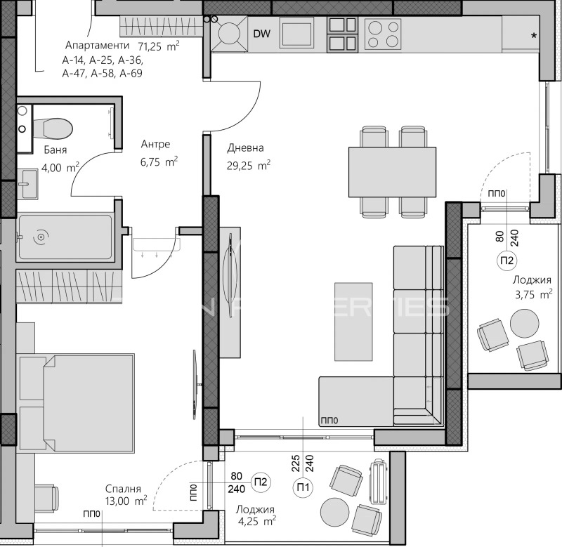 In vendita  1 camera da letto Plovdiv , Hristo Smirnenski , 84 mq | 11410615