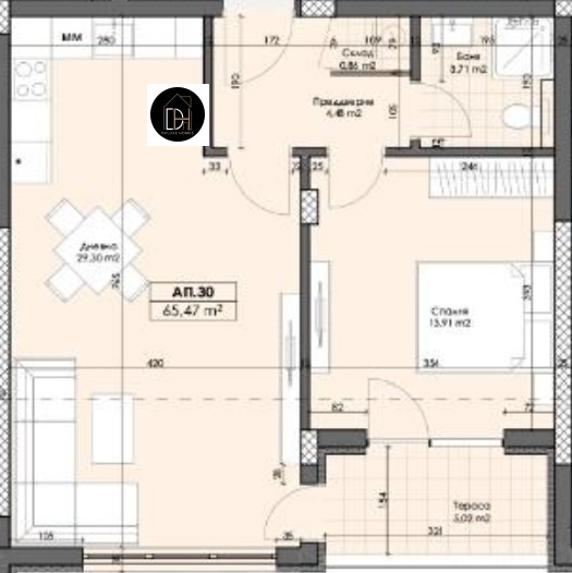 Продава 2-СТАЕН, с. Марково, област Пловдив, снимка 2 - Апартаменти - 53901746