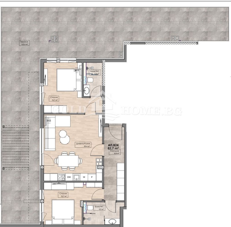 Продаја  2 спаваће собе Пловдив , Каршијака , 107 м2 | 56250976 - слика [5]