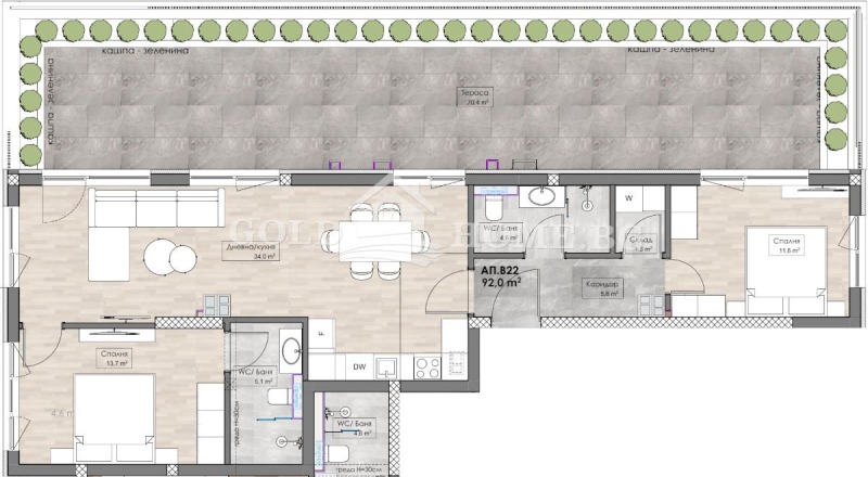 Продаја  2 спаваће собе Пловдив , Каршијака , 107 м2 | 56250976 - слика [4]