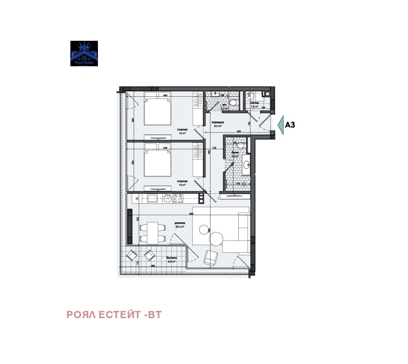 Til salg  2 soveværelser Veliko Tarnovo , Tsentar , 100 kvm | 81770152 - billede [2]