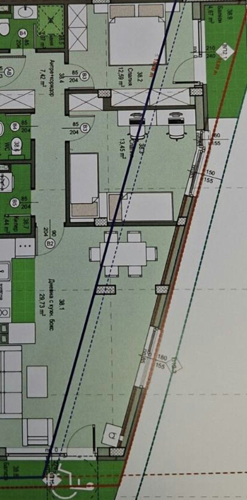 Продава 3-СТАЕН, гр. Перник, Изток, снимка 4 - Апартаменти - 53355541