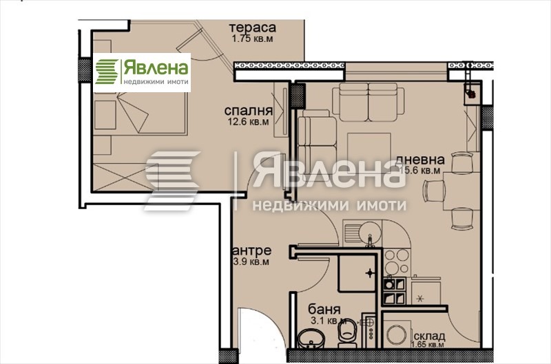 Til salg  1 soveværelse Sofia , Vitosha , 57 kvm | 57534963 - billede [2]