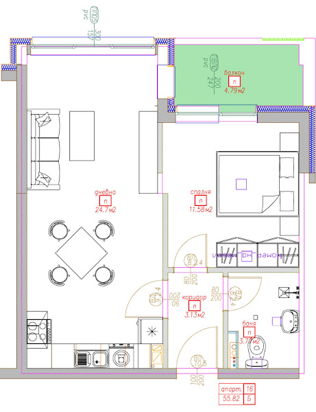 Till salu  1 sovrum Sofia , Suhodol , 65 kvm | 27987754