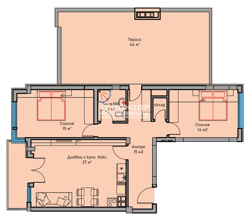 Eladó  2 hálószobás Plovdiv , Centar , 157 négyzetméter | 41787590 - kép [2]