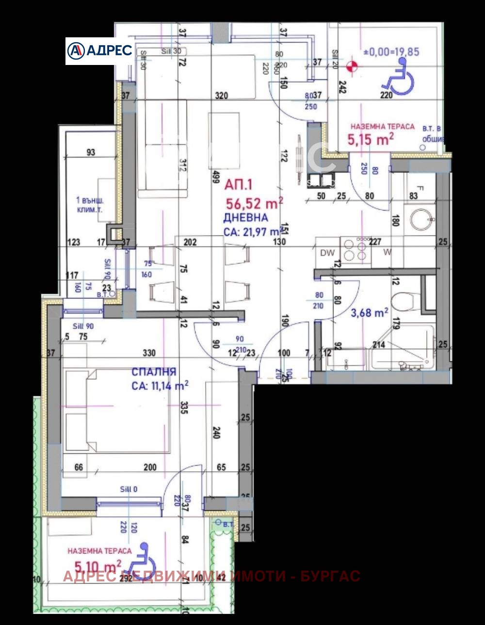 Продава 2-СТАЕН, гр. Бургас, Крайморие, снимка 4 - Апартаменти - 54029678
