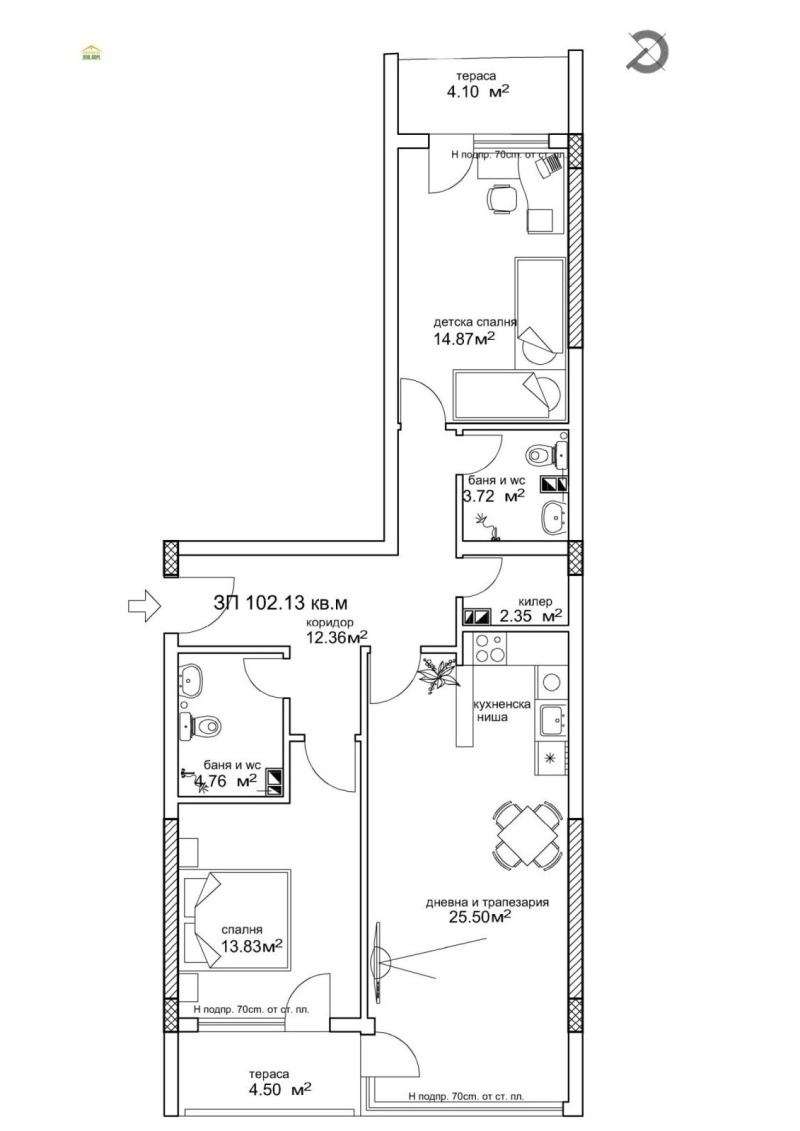 De vânzare  2 dormitoare Plovdiv , Sâdiisci , 124 mp | 51253219 - imagine [5]