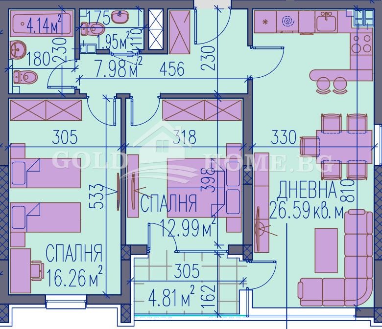 For Sale  2 bedroom Plovdiv , Kamenitsa 2 , 99 sq.m | 19188829 - image [3]