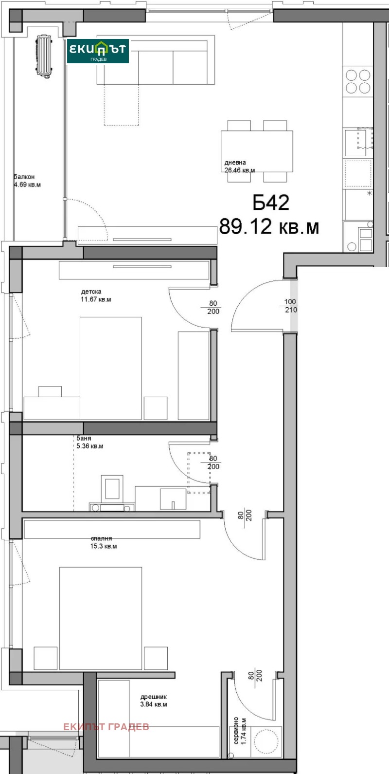 Продава 3-СТАЕН в град Варна, Аспарухово - 108 кв.м / 163 500 € » 319 778.21 лв., ЕКИПЪТ ГРАДЕВ