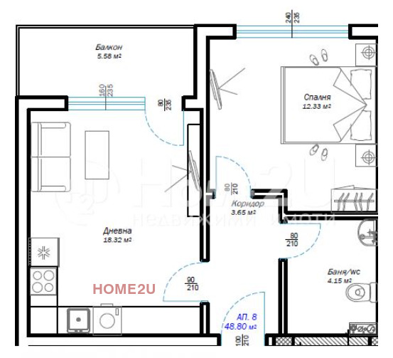 Продава 2-СТАЕН, гр. Варна, Виница, снимка 5 - Aпартаменти - 47002620