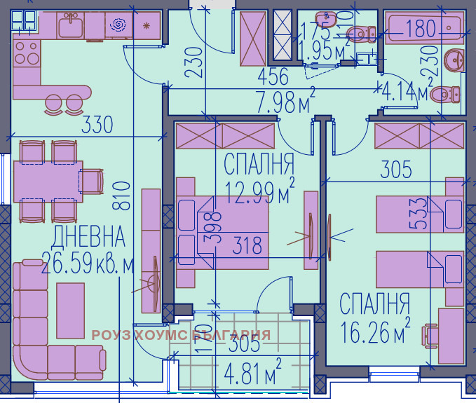 Na prodej  2 ložnice Plovdiv , Trakija , 107 m2 | 71778270 - obraz [2]