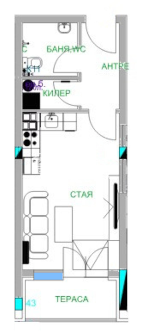 Продаја  Студио Пловдив , Младежки Халм , 45 м2 | 99365191 - слика [2]