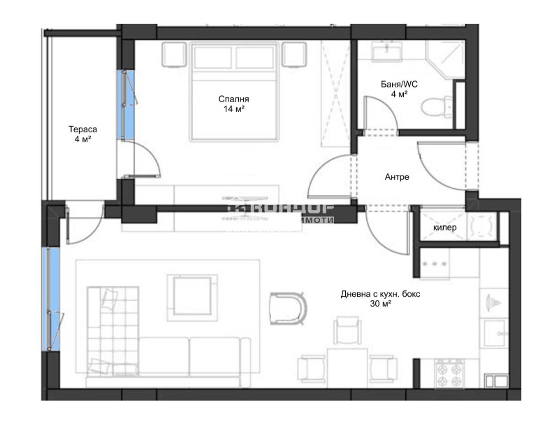 Zu verkaufen  1 Schlafzimmer Plowdiw , Wastanitscheski , 77 qm | 82860951 - Bild [3]