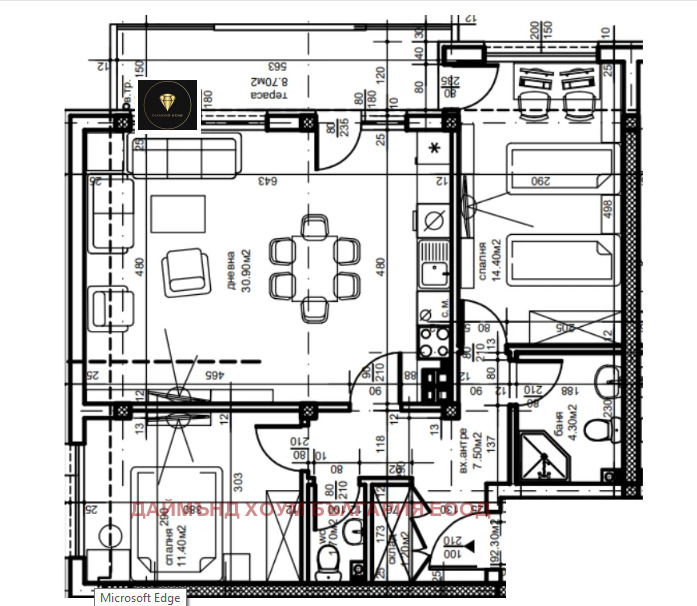 Zu verkaufen  2 Schlafzimmer Plowdiw , Juschen , 104 qm | 56070515 - Bild [2]