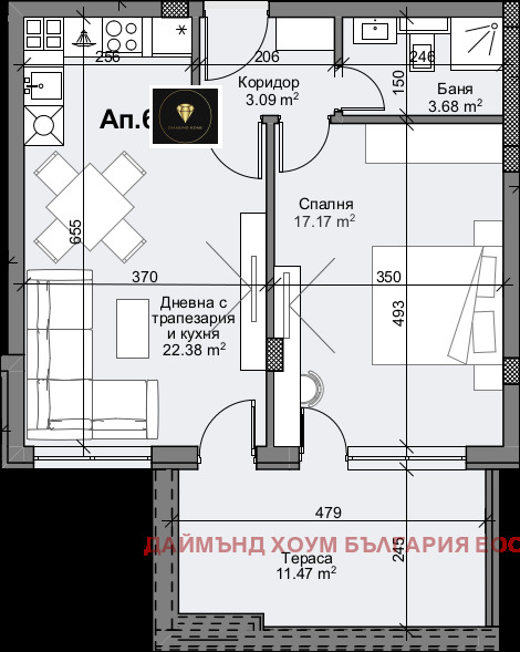 À venda  1 quarto Plovdiv , Karchiiaka , 82 m² | 92063526 - imagem [2]