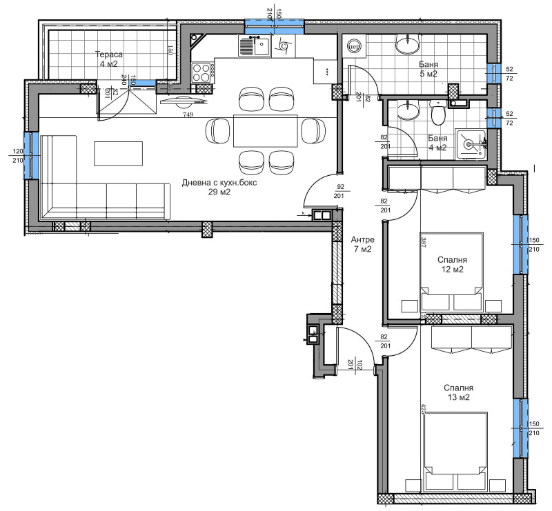 En venta  2 dormitorios Plovdiv , Proslav , 101 metros cuadrados | 49936412 - imagen [2]
