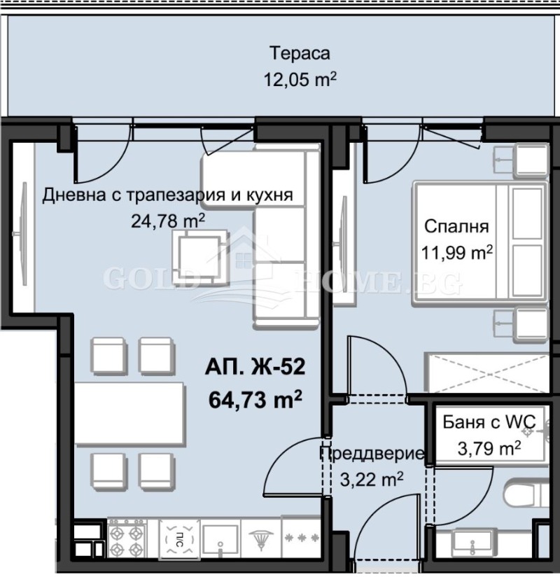 À venda  1 quarto Plovdiv , Hristo Smirnenski , 69 m² | 23222200 - imagem [12]