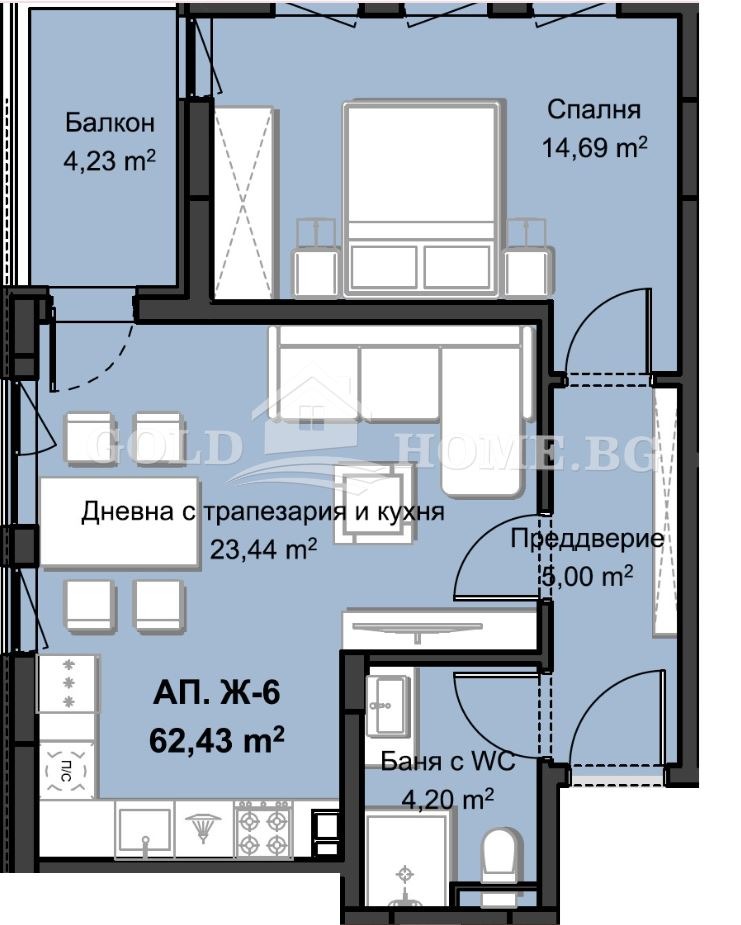 À venda  1 quarto Plovdiv , Hristo Smirnenski , 69 m² | 23222200 - imagem [9]