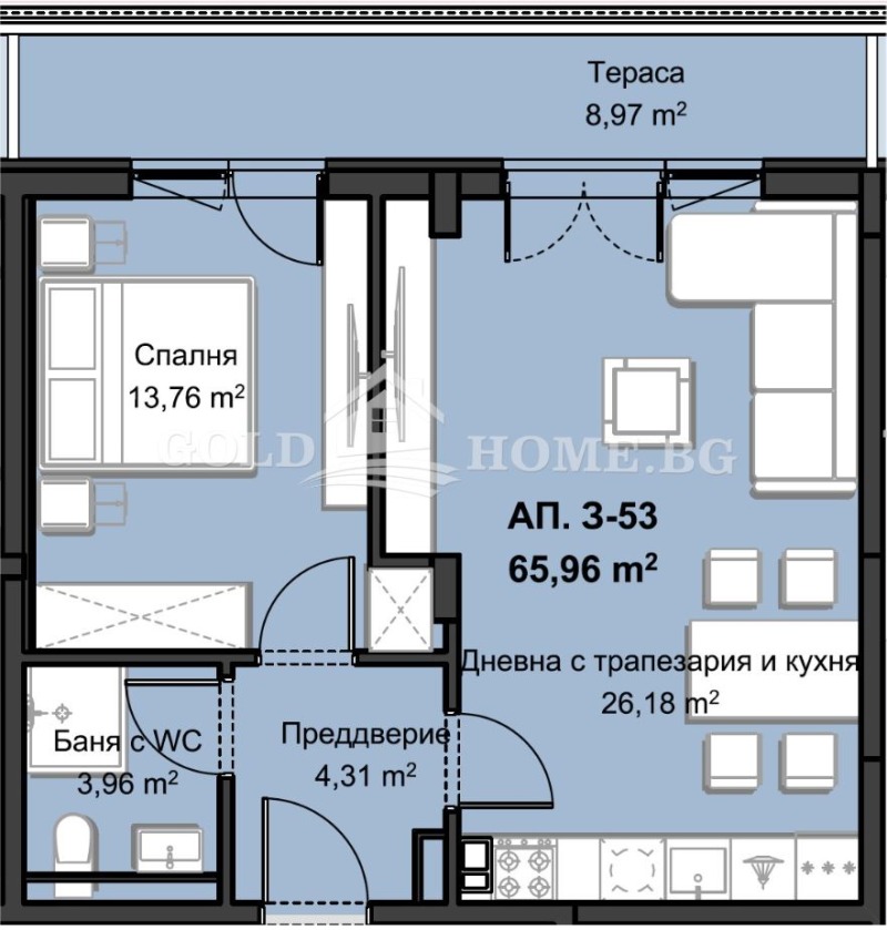 À venda  1 quarto Plovdiv , Hristo Smirnenski , 69 m² | 23222200 - imagem [11]