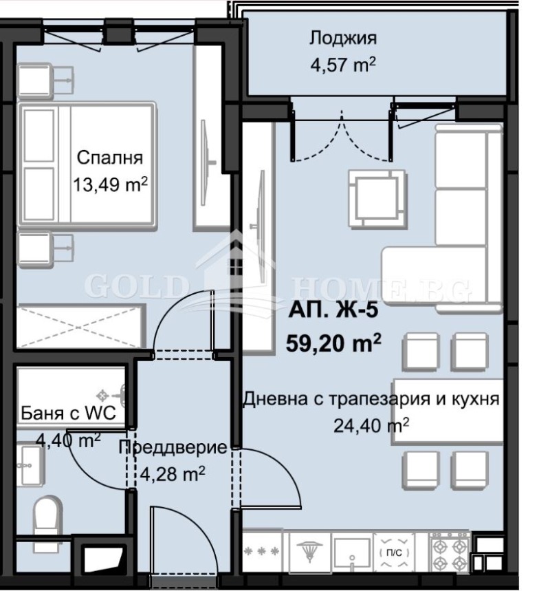 À venda  1 quarto Plovdiv , Hristo Smirnenski , 69 m² | 23222200 - imagem [6]