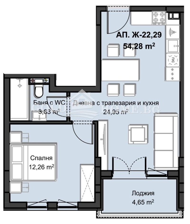 À venda  1 quarto Plovdiv , Hristo Smirnenski , 69 m² | 23222200 - imagem [2]