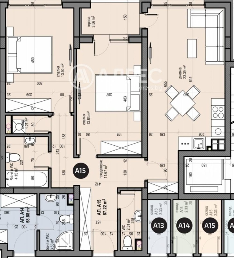 Продаја  2 спаваће собе Софија , Лјулин 5 , 101 м2 | 42522115 - слика [2]