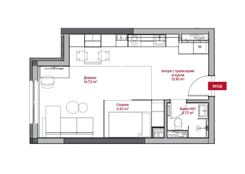 En venta  1 dormitorio Sofia , Tsentar , 60 metros cuadrados | 69680702 - imagen [6]