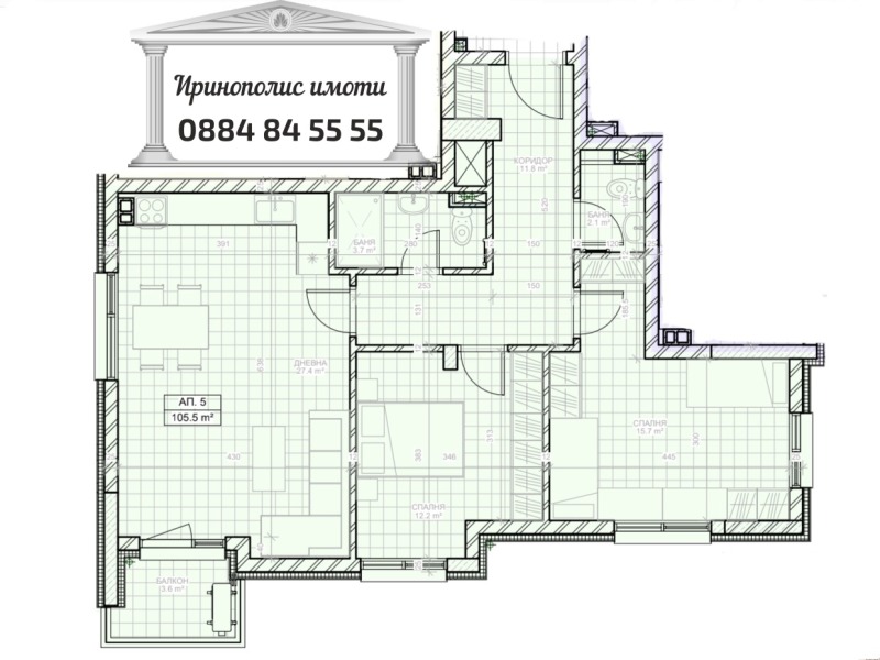 Te koop  2 slaapkamers Stara Zagora , Zjeleznik - tsentar , 111 m² | 99913778 - afbeelding [5]