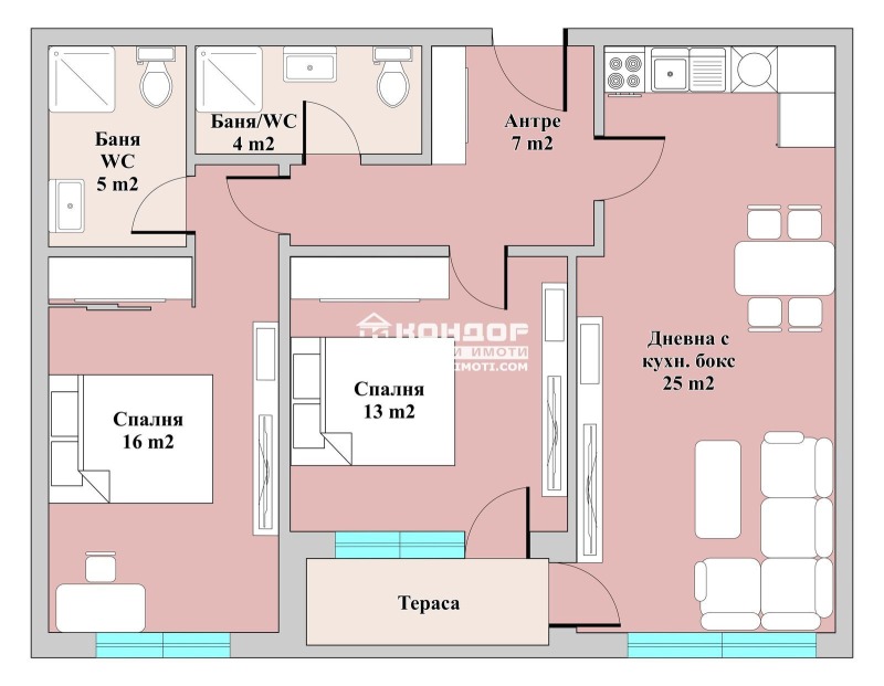 Продава  3-стаен град Пловдив , Тракия , 98 кв.м | 91054213 - изображение [2]