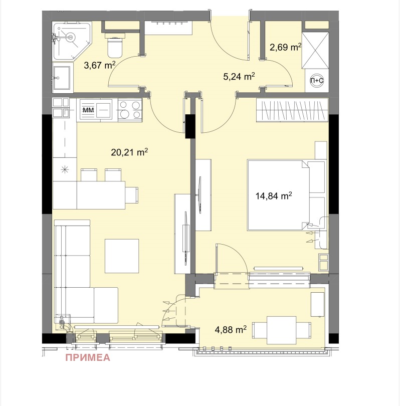 Продава 2-СТАЕН, гр. Бургас, област Бургас, снимка 12 - Апартаменти - 52606104