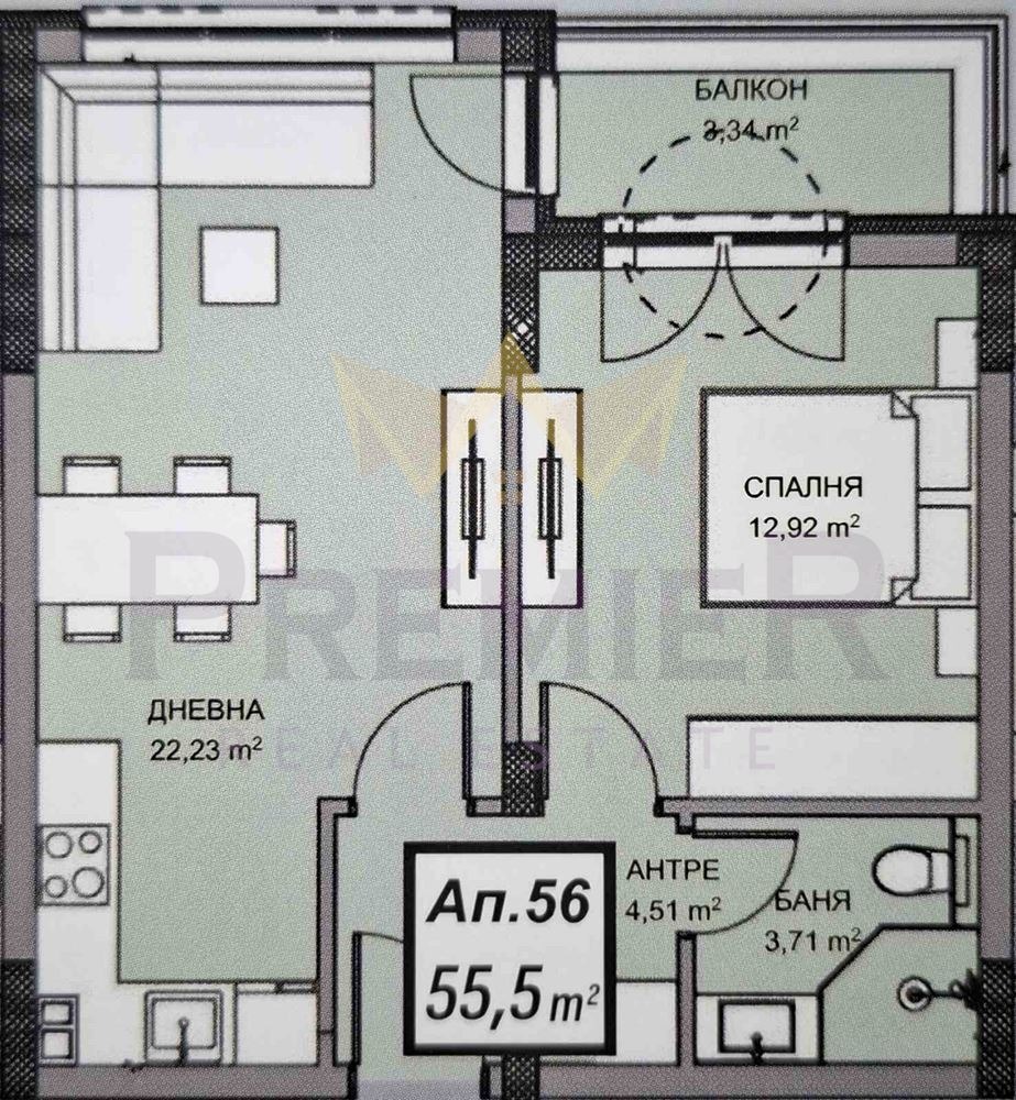 Продава 2-СТАЕН, гр. Варна, Кайсиева градина, снимка 2 - Апартаменти - 55220265